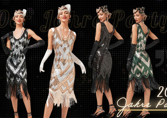 Reisen Sie zurück in die Roaring Twenties mit unserem atemberaubenden Charleston Kleid!