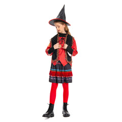 Kinder Mädchen Rock Hut Outfits Hocus Pocus-Dani Dennison Cosplay Kostüm Halloween Karneval Anzug