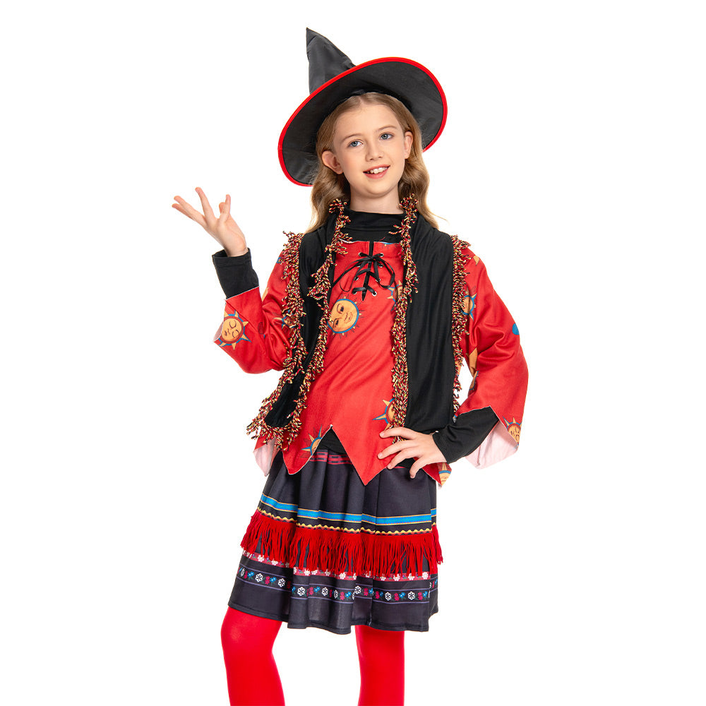 Kinder Mädchen Rock Hut Outfits Hocus Pocus-Dani Dennison Cosplay Kostüm Halloween Karneval Anzug