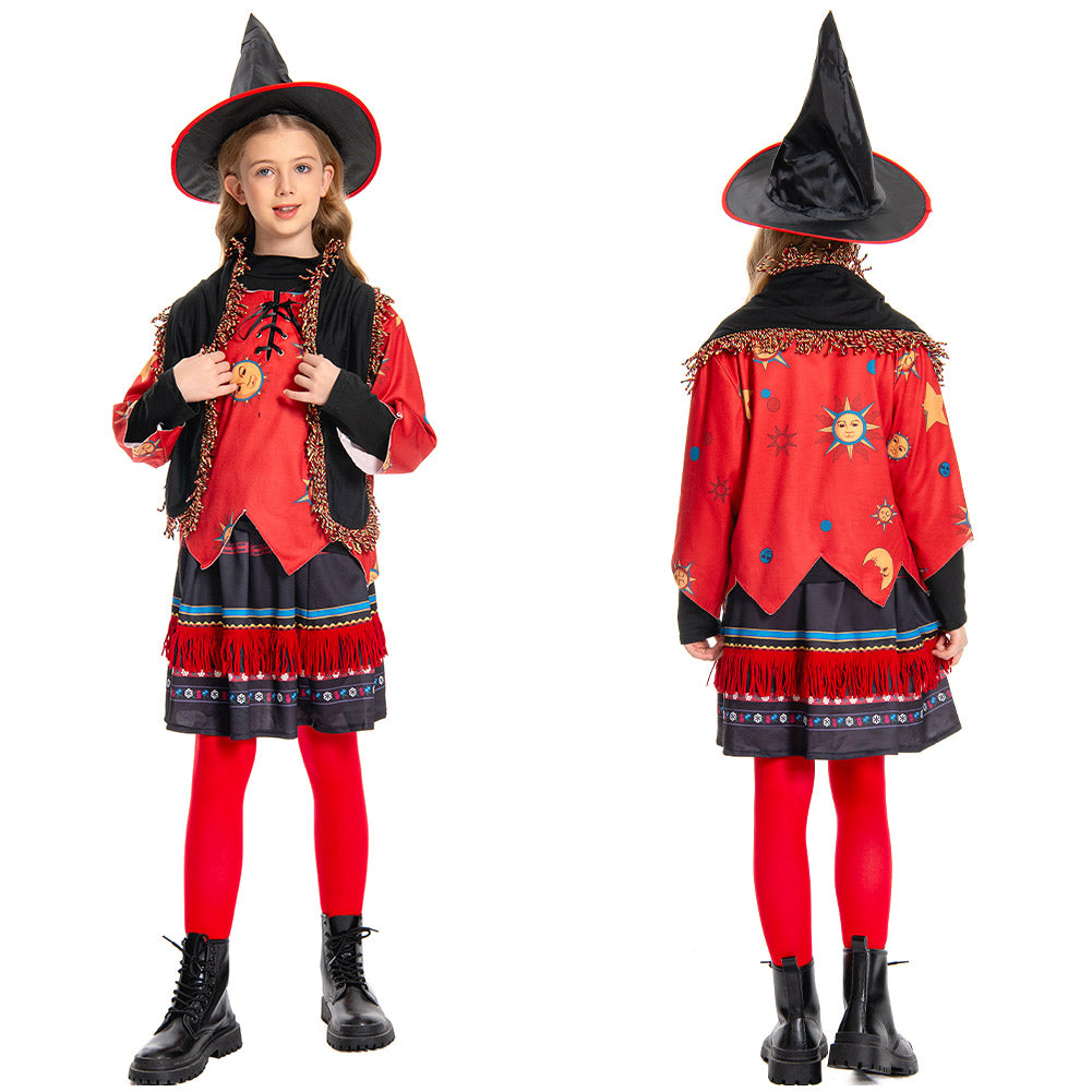 Kinder Mädchen Rock Hut Outfits Hocus Pocus-Dani Dennison Cosplay Kostüm Halloween Karneval Anzug