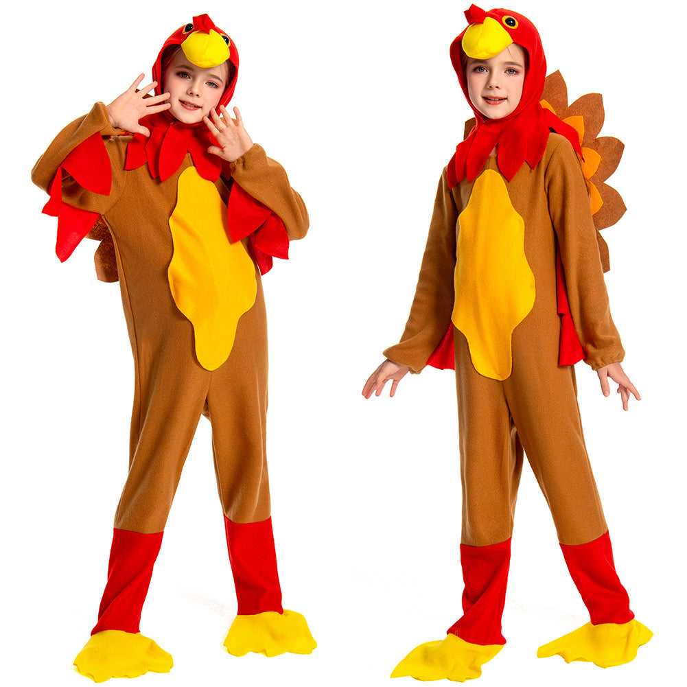 Kinder Türkei Cosplay Kostüm Outfits Halloween Karneval Anzug Thanksgiving Tier Performance Kostüm