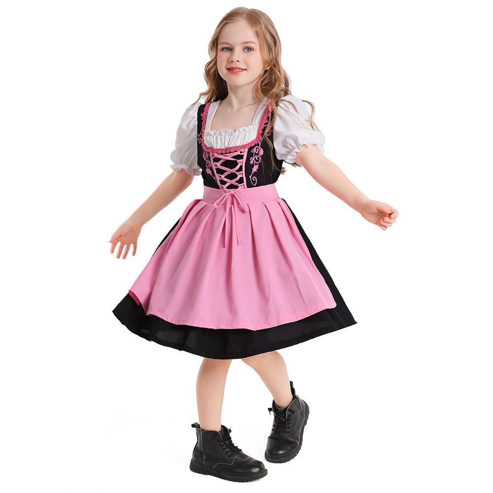 Kinder Mädchen Oktoberfest Kleid Cosplay Kostüm Outfits Halloween Karneval Anzug Bierfest Dienstmädchen Kleid