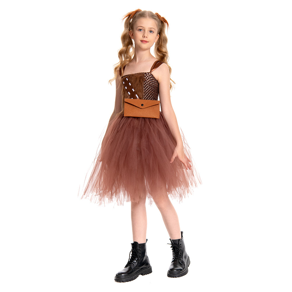 Kinder Mädchen tutu Kleid Chewbacca Cosplay Kostüm Outfits Fantasia Halloween Karneval Party Verkleidung Anzug