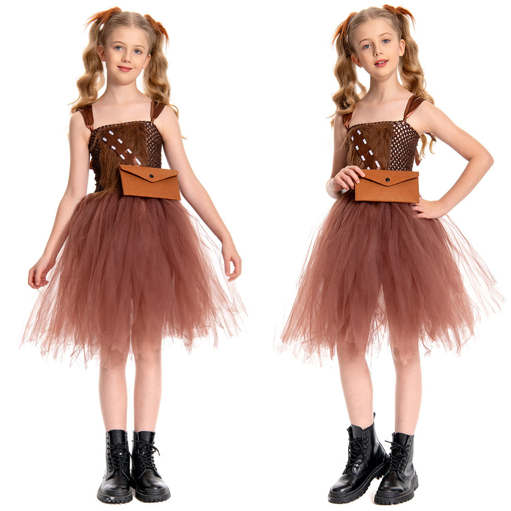 Kinder Mädchen tutu Kleid Chewbacca Cosplay Kostüm Outfits Fantasia Halloween Karneval Party Verkleidung Anzug