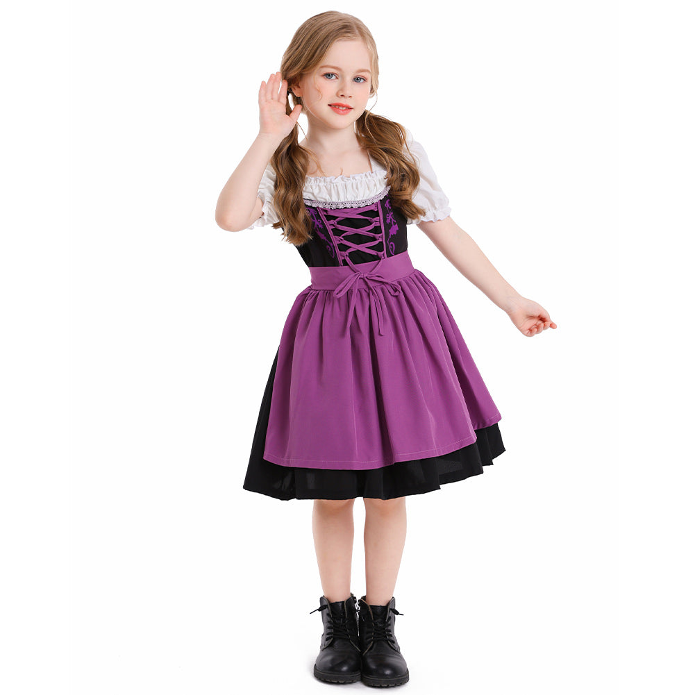 Kinder Mädchen Oktoberfest Kleid Cosplay Kostüm Outfits Halloween Karneval Anzug Bierfest Dienstmädchen Kleid