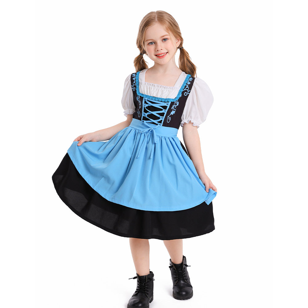 Kinder Mädchen Oktoberfest Kleid Cosplay Kostüm Outfits Halloween Karneval Anzug Bierfest Dienstmädchen Kleid