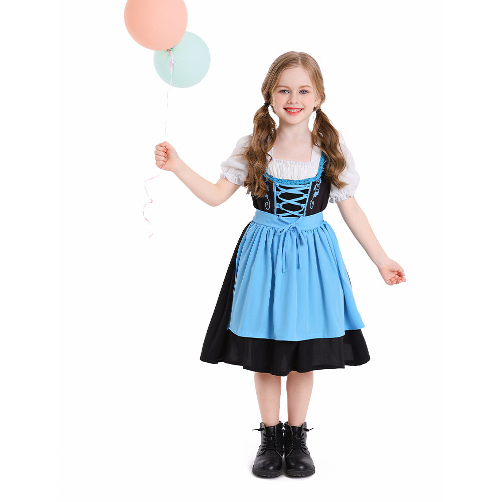 Kinder Mädchen Oktoberfest Kleid Cosplay Kostüm Outfits Halloween Karneval Anzug Bierfest Dienstmädchen Kleid