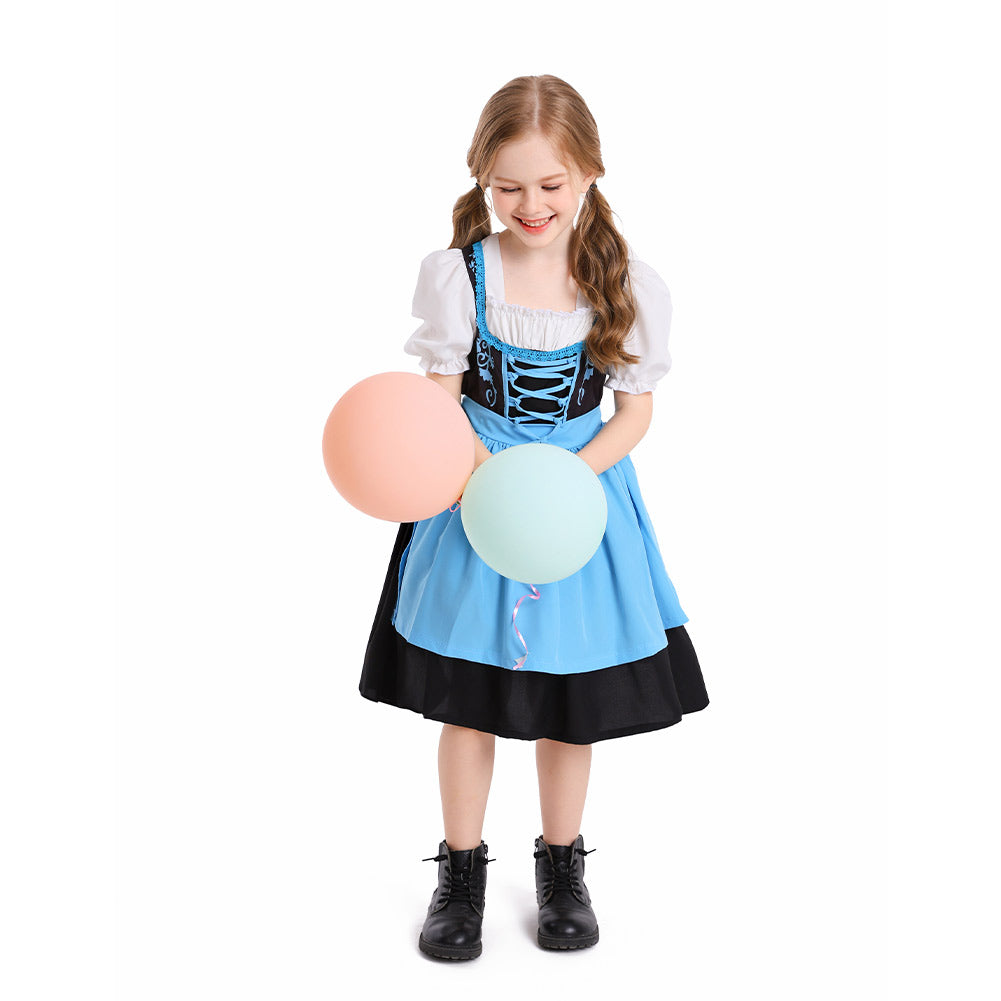 Kinder Mädchen Oktoberfest Kleid Cosplay Kostüm Outfits Halloween Karneval Anzug Bierfest Dienstmädchen Kleid