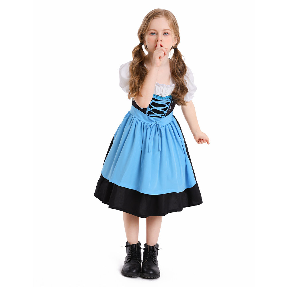 Kinder Mädchen Oktoberfest Kleid Cosplay Kostüm Outfits Halloween Karneval Anzug Bierfest Dienstmädchen Kleid