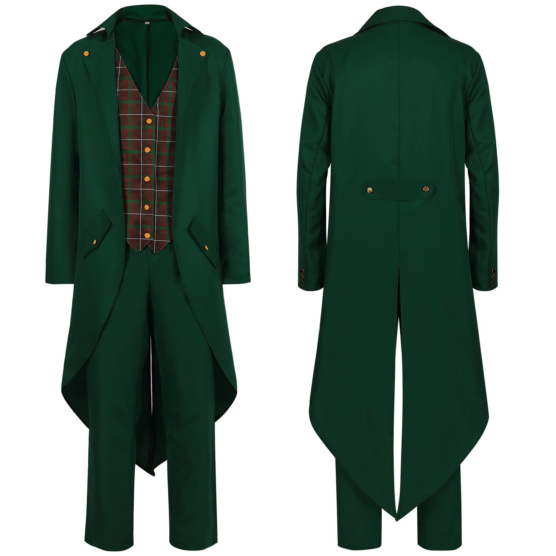 Herren Steampunk St. Patrick's Day Retro Cosplay Kostüm Outfits Halloween Karneval Anzug