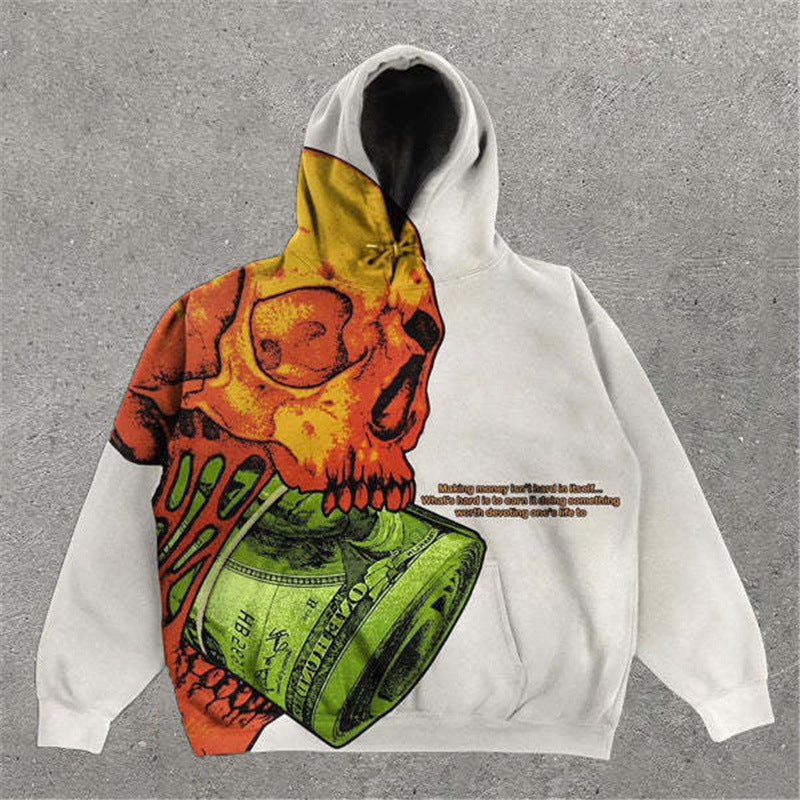 Herren Hoodie Outfits Halloween Karneval Anzug Skull 3D Druck Hoodie