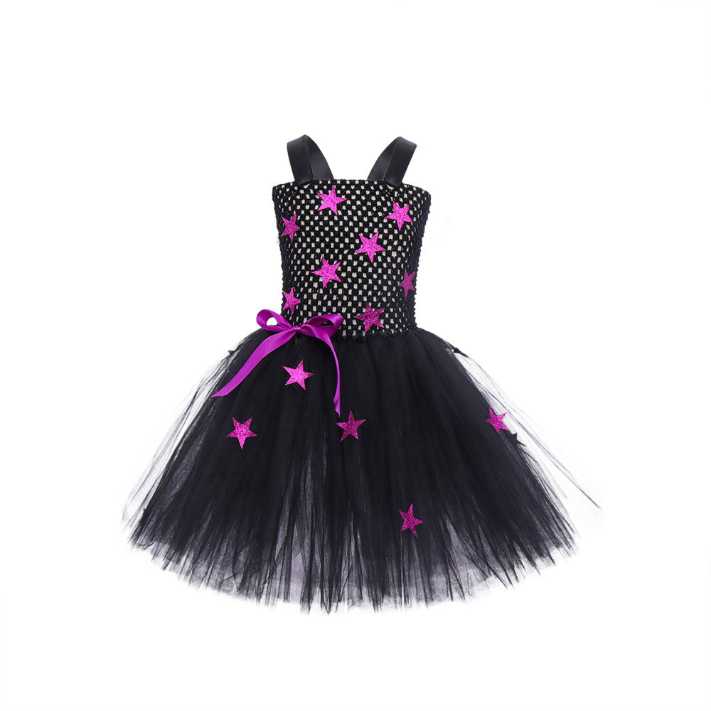 Kinder Mädchen tutu Kleid Hexe Cosplay Kostüm Outfits Halloween Party Karneval Anzug