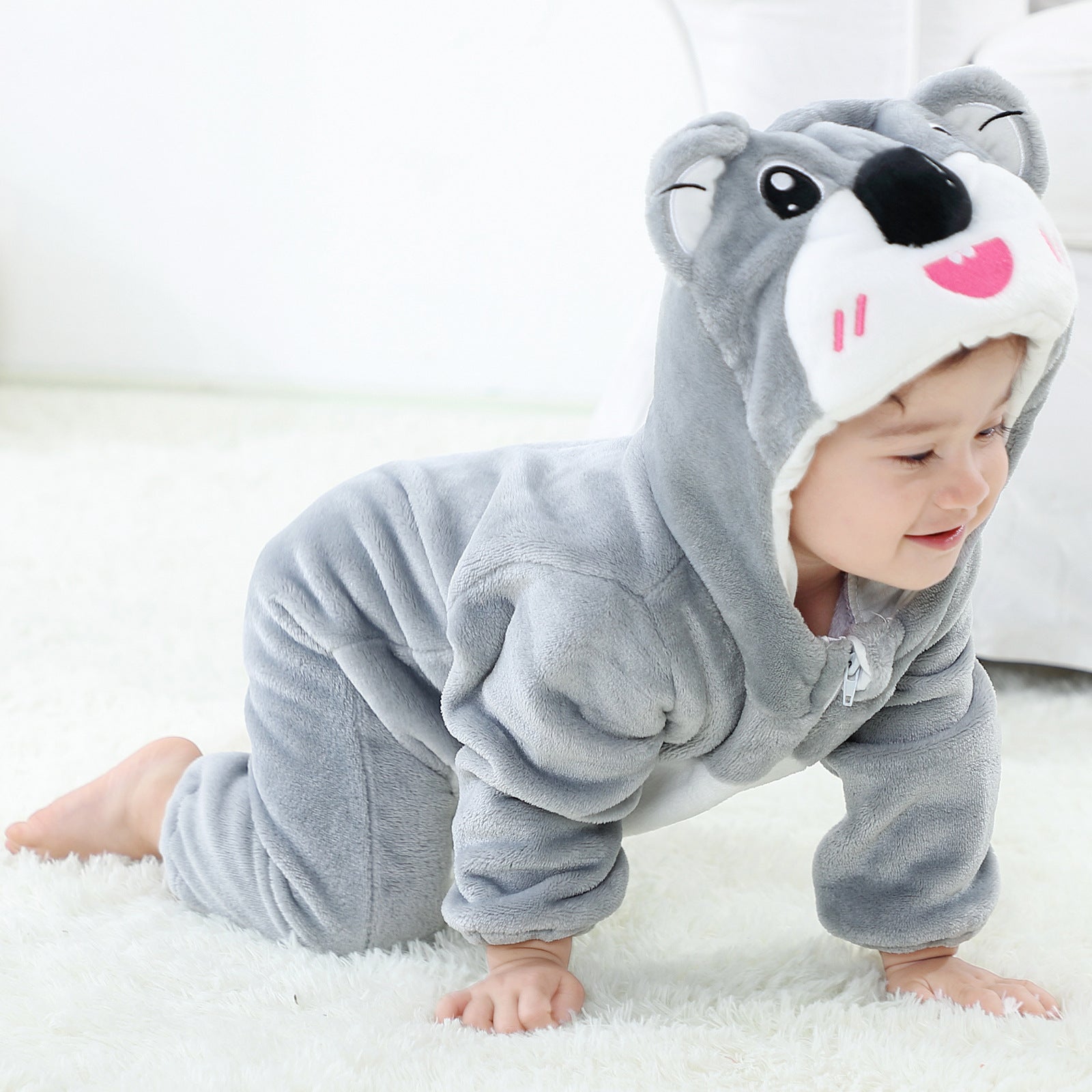 Kinder Tier Kostüm Onesie Krabbelanzug Baby plus Größe Krabbelanzug Säugling Flanell Krabbelanzug