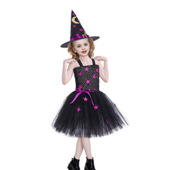 Kinder Mädchen tutu Kleid Hexe Cosplay Kostüm Outfits Halloween Party Karneval Anzug