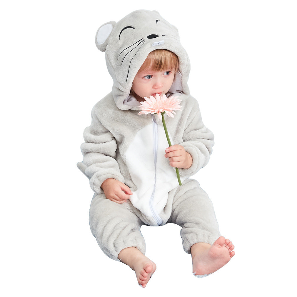 Kinder Tier Kostüm Onesie Krabbelanzug Baby plus Größe Krabbelanzug Säugling Flanell Krabbelanzug