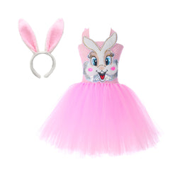 Kinder Mädchen Kaninchen rosa tutu Kleid Ostern Cosplay Kleid Haarreif Halloween Karneval Outfits