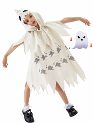 Kinder Ghost Horror Performance Kostüme Gespenst Gesicht weiß kleines Gespenst Bühne Performance Halloween cosplay Kostüm