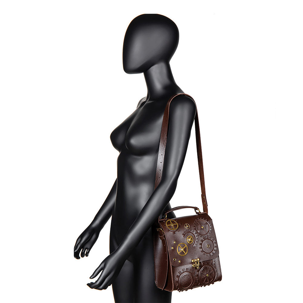 Damen Erwachsene Steampunk Retro-Stil Schulter Crossbody Tasche Handtasche