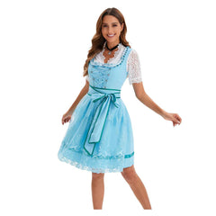 Damen Kleid Oktoberfest Münchner Bierfest Cosplay Kostüm Outfits Halloween Faschingsanzug