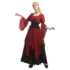 Damen Mittelalterliches Renaissance Viktorianisches Piraten Hexen Kleid Kleid Cosplay Kostüm Outfits Halloween Karneval Anzug