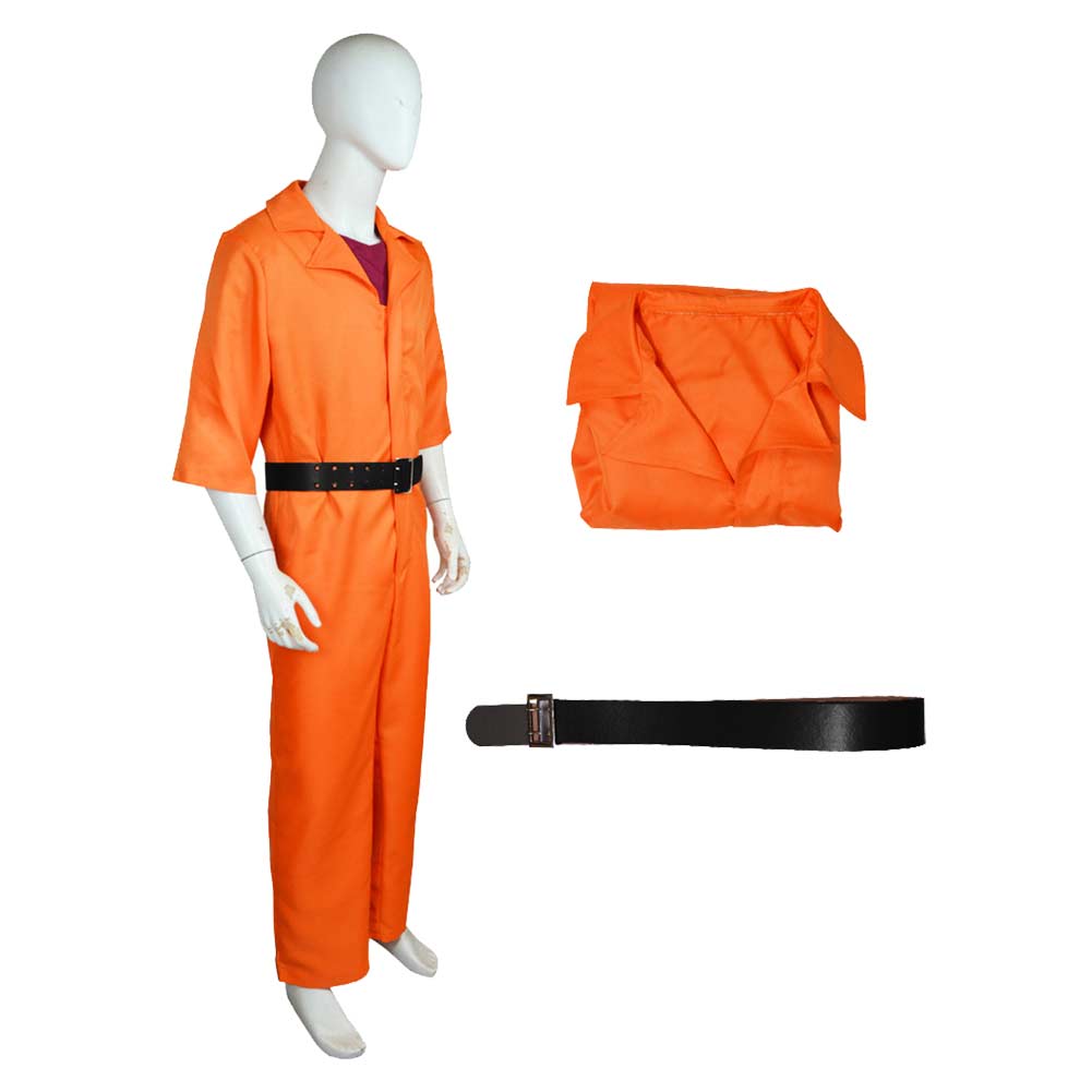 Erwachsene Luigi Gefängnis-Uniform Orange Set Cosplay Kostüm Outfits Halloween Karneval Anzug