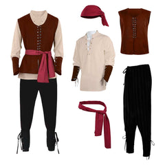 Herren Cosplay Kostüm Outfits Halloween Karneval Anzug Pirat