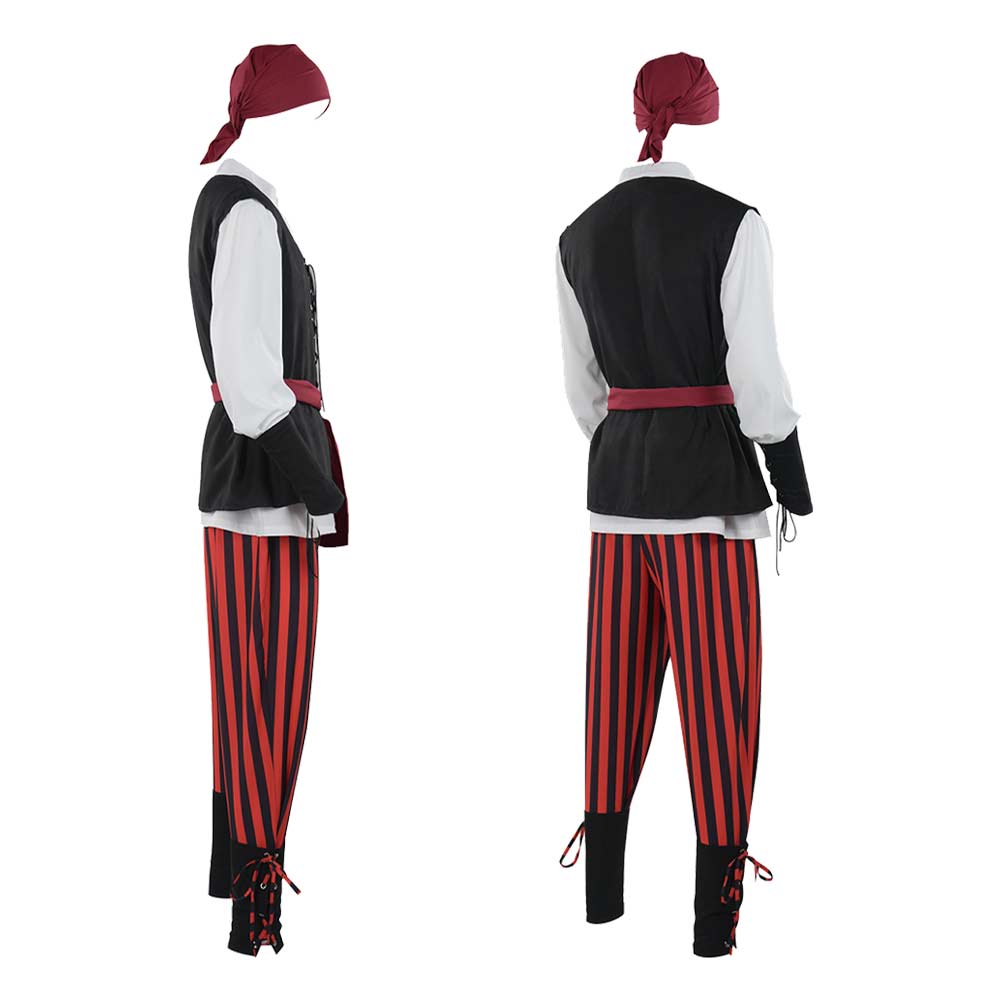 Herren Pirat Cosplay Kostüm Outfits Halloween Karneval Anzug