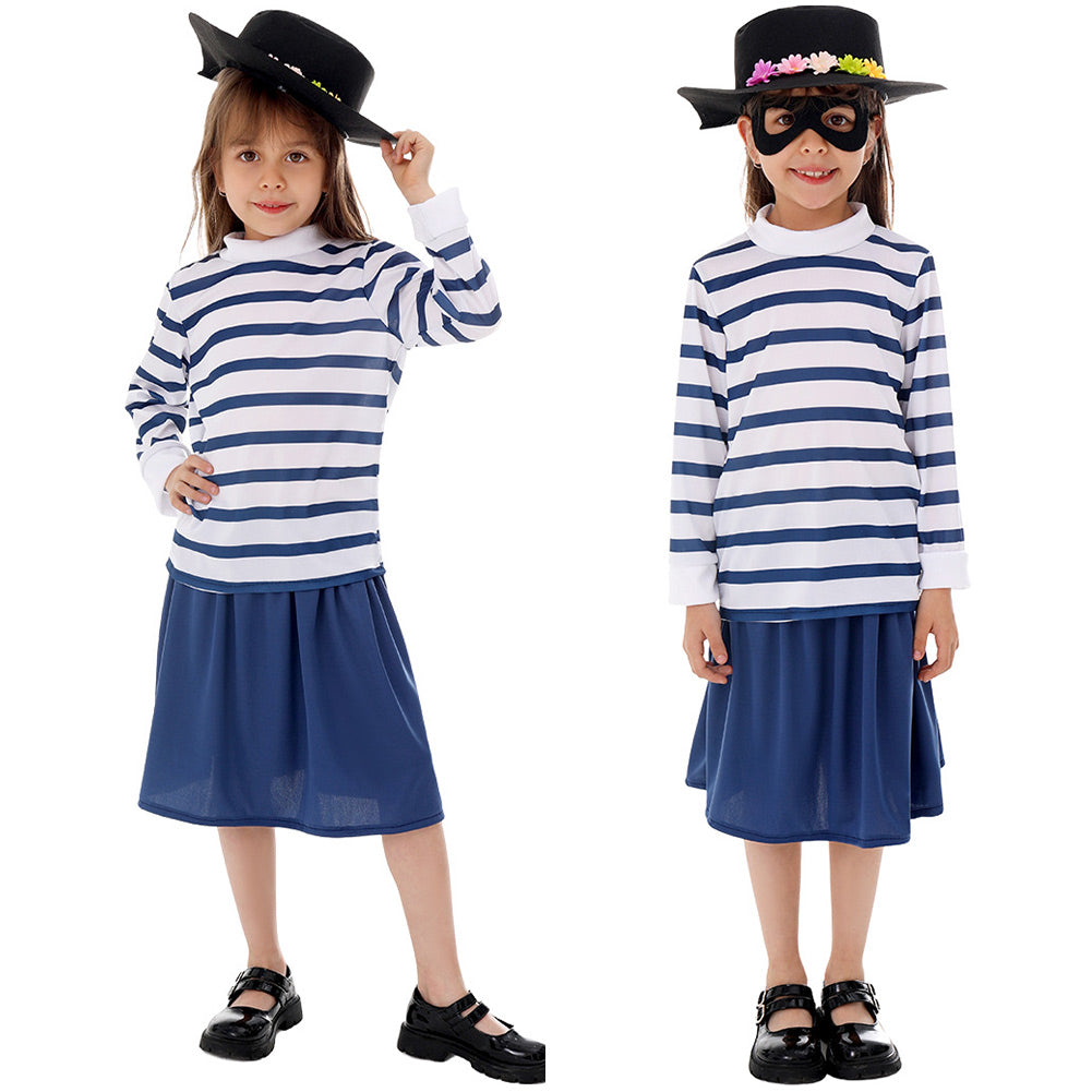 Kinder Mädchen Einbrecher Bill Cosplay Kostüm Outfits Halloween Karneval Anzug