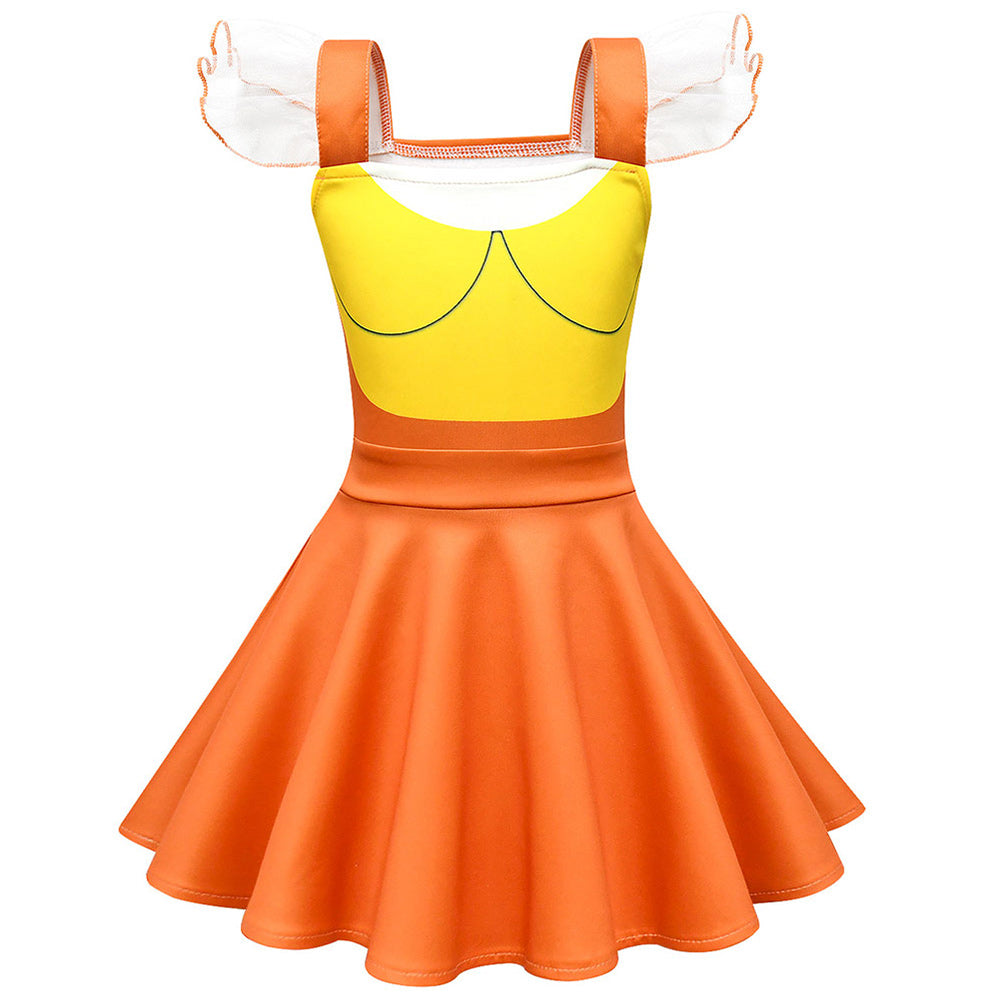 Kinder Mädchen Grünes Licht 123 Kleid Squid Game Cosplay Kostüm Outfits Halloween Karneval Anzug