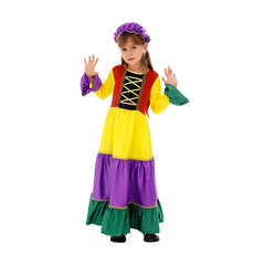 Kinder Mädchen Kleid Halloween Bühnenauftritt Cosplay Kostüm Outfits Halloween Karnevalsanzug