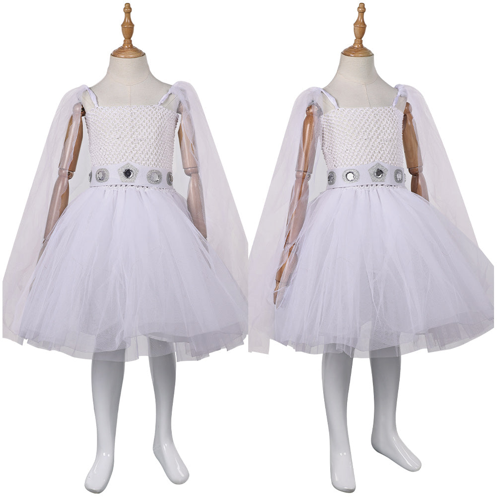 Kinder Mädchen Kleid SW cos Prinzessin Leia Cosplay Kostüm Outfits Halloween Karneval Anzug