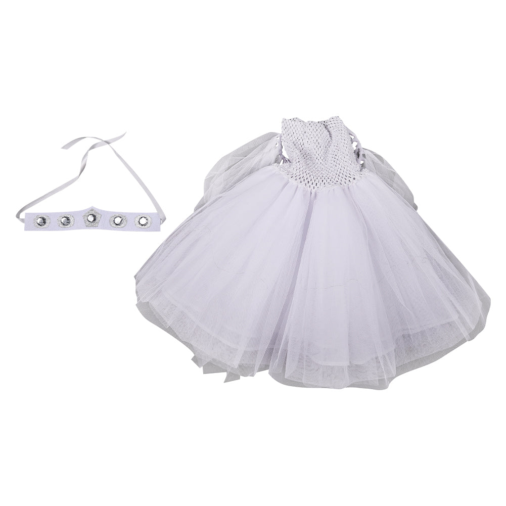 Kinder Mädchen Kleid SW cos Prinzessin Leia Cosplay Kostüm Outfits Halloween Karneval Anzug