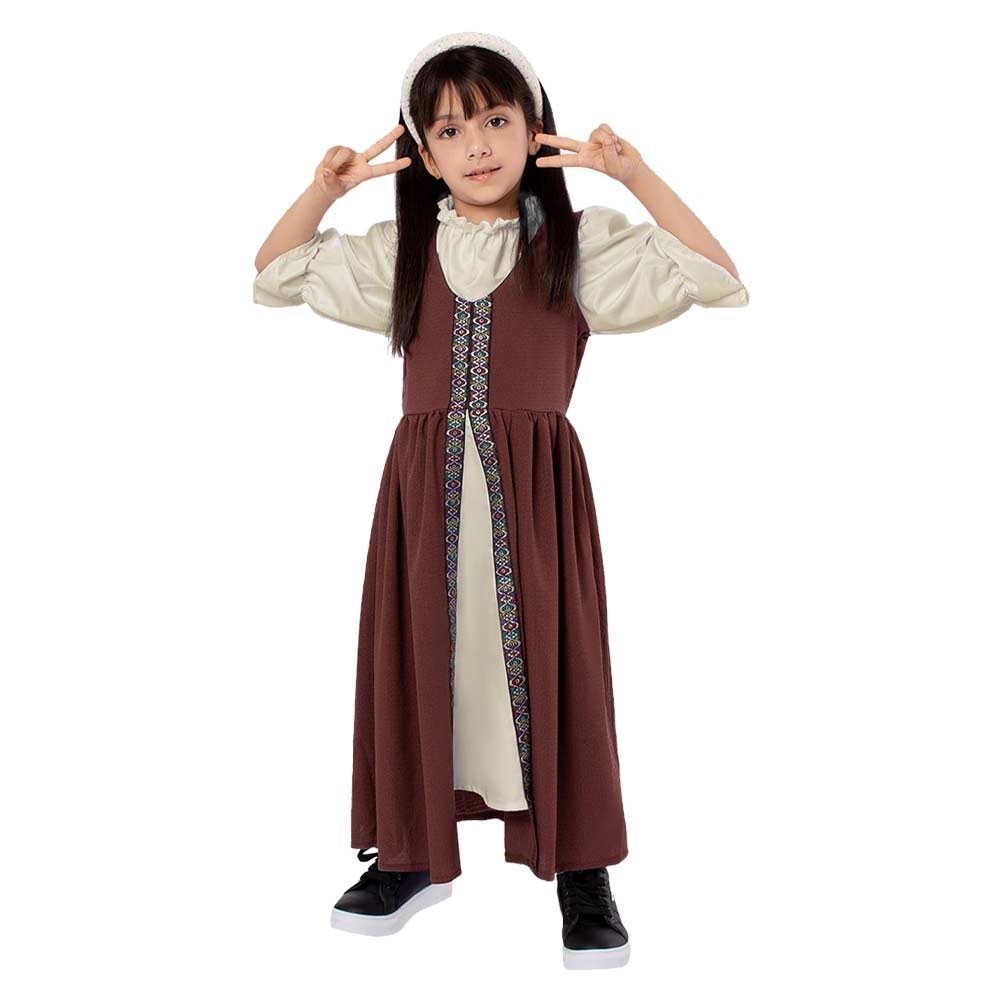 Kinder Mädchen Mittelalterlicher Hof Palast Stil Renaissance Kleid Cosplay Kostüm Outfits Halloween Karneval Anzug