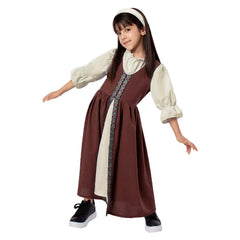 Kinder Mädchen Mittelalterlicher Hof Palast Stil Renaissance Kleid Cosplay Kostüm Outfits Halloween Karneval Anzug