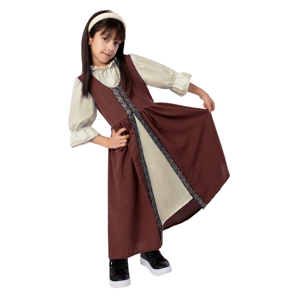 Kinder Mädchen Mittelalterlicher Hof Palast Stil Renaissance Kleid Cosplay Kostüm Outfits Halloween Karneval Anzug