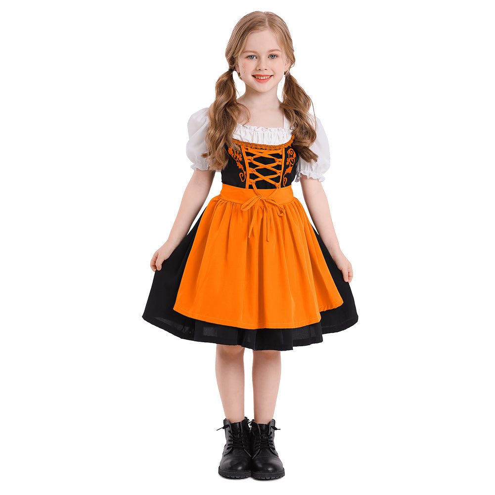 Kinder Mädchen Oktoberfest Kleid Cosplay Kostüm Outfits Halloween Karneval Anzug Bierfest Dienstmädchen Kleid