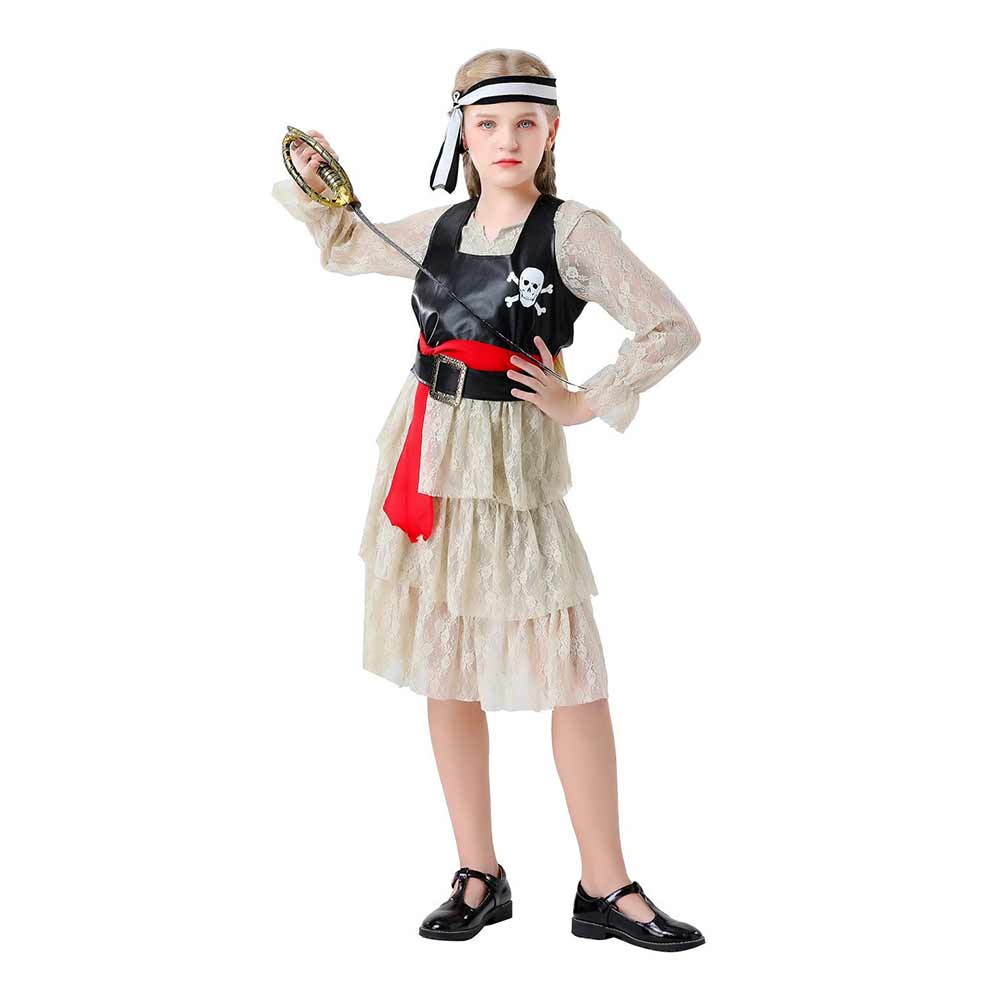 Kinder Mädchen Pirat Kleid Cosplay Kostüm Outfits Halloween Karneval Anzug