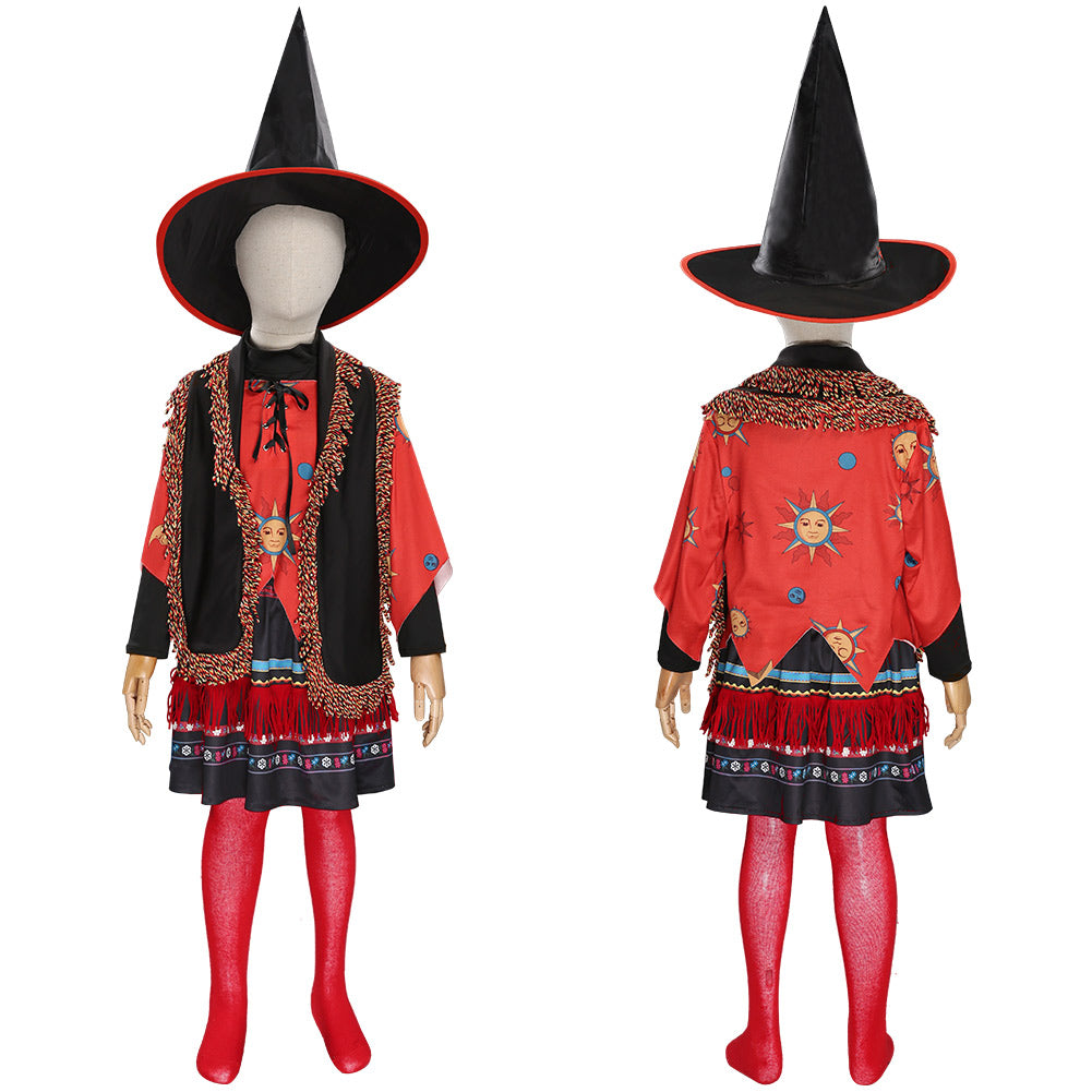 Kinder Mädchen Rock Hut Outfits Hocus Pocus-Dani Dennison Cosplay Kostüm Halloween Karneval Anzug