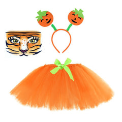 Kinder Mädchen Tiger TUTU Rock Set Cosplay Kostüm Outfits Halloween Karneval Anzug