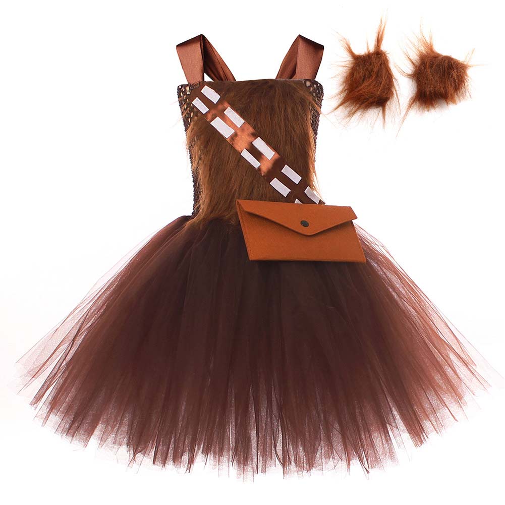 Kinder Mädchen tutu Kleid Chewbacca Cosplay Kostüm Outfits Fantasia Halloween Karneval Party Verkleidung Anzug