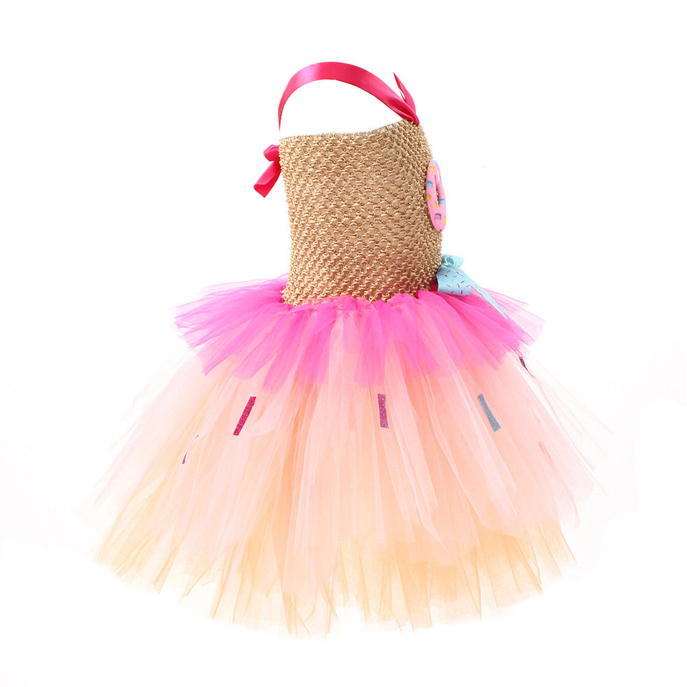 Kinder Mädchen tutu Kleid Cosplay Kostüm Outfits Halloween Karneval Anzug Sweet Donut