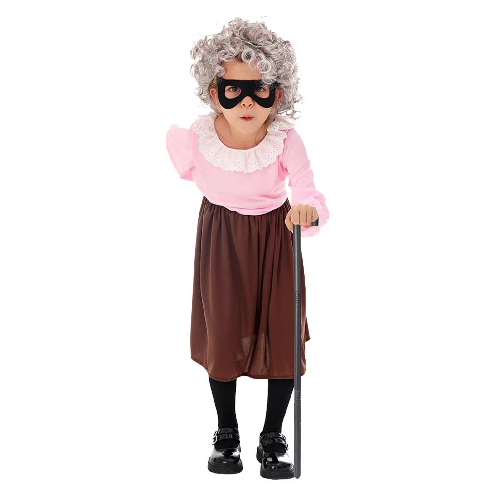 Kinder Mädchen Welttag des Buches Cosplay Kostüm Outfits Halloween Karneval Anzug Gangsta Oma Burglar Bill