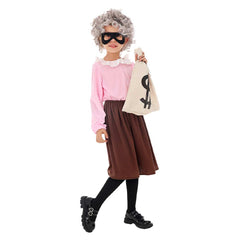 Kinder Mädchen Welttag des Buches Cosplay Kostüm Outfits Halloween Karneval Anzug Gangsta Oma Burglar Bill