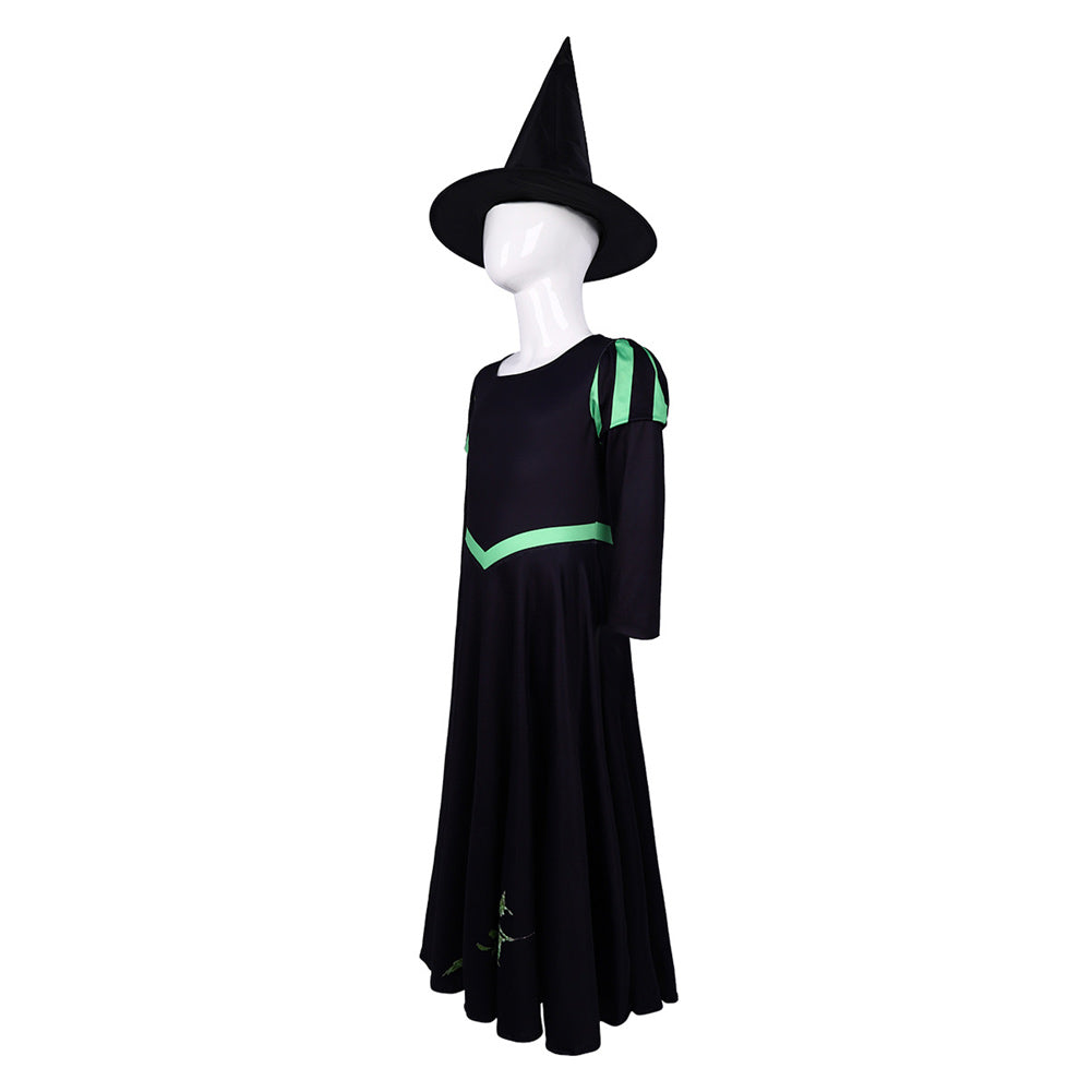 Kinder Mädchen Wicked Elphaba Cosplay Kostüm Outfits Halloween Karneval Anzug