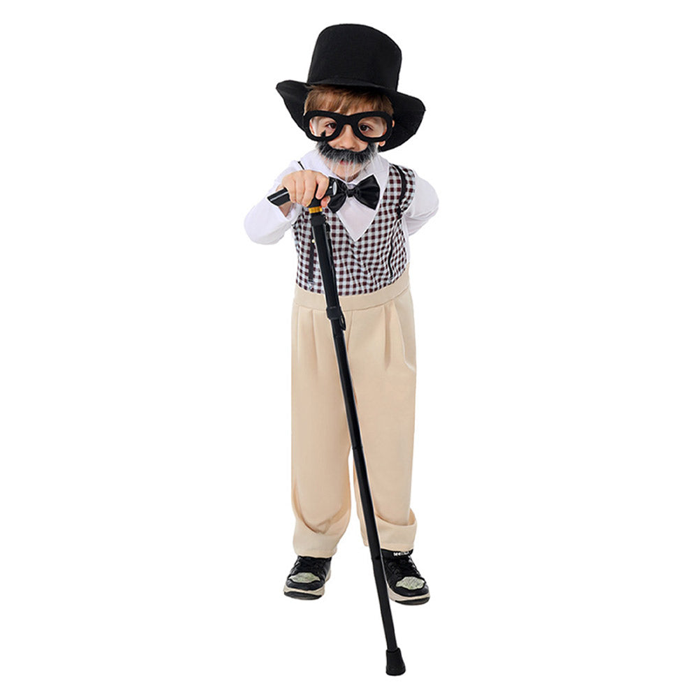 Kinder Opa Gentleman Cosplay Kostüm Outfits Halloween Karneval Anzug