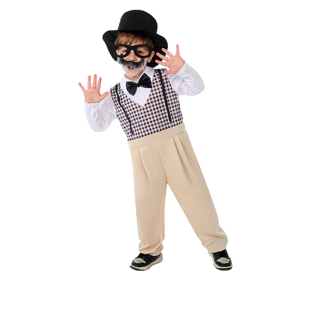 Kinder Opa Gentleman Cosplay Kostüm Outfits Halloween Karneval Anzug