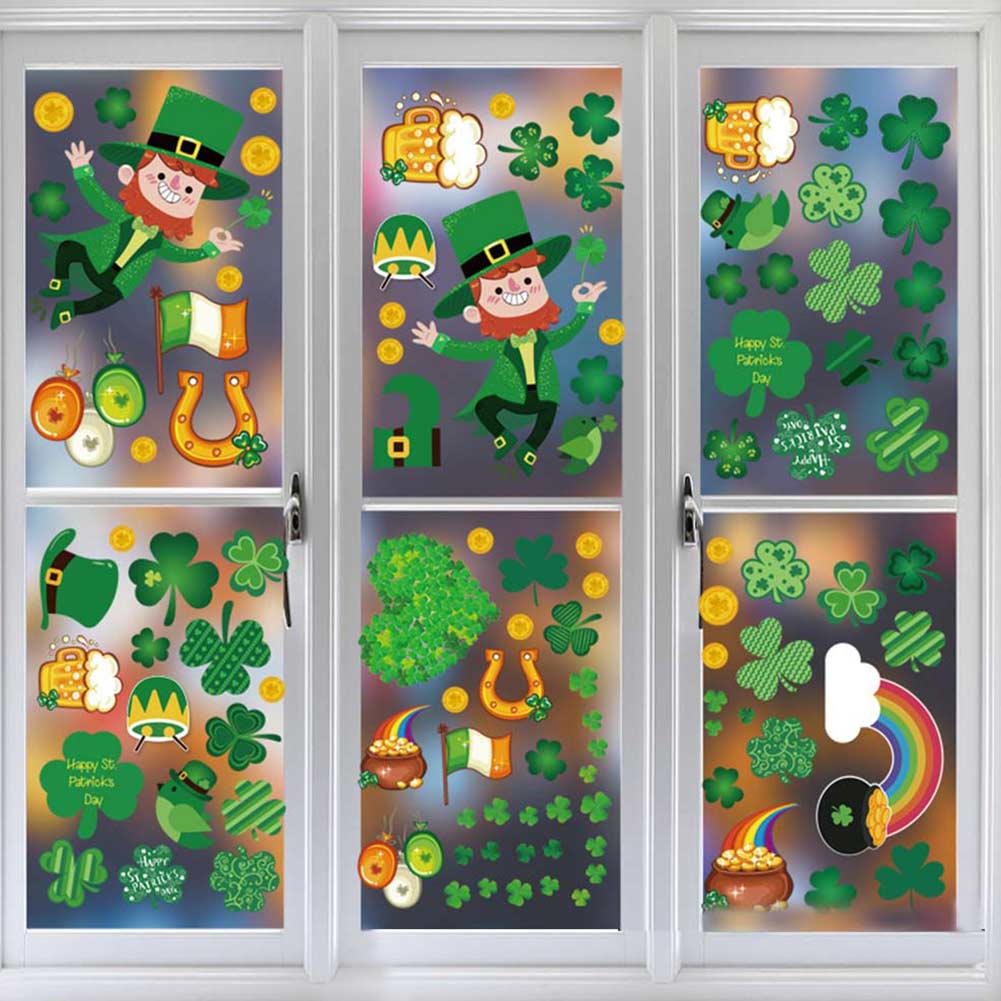 St. Patrick‘s Day window display window glass Irish Festival wall stickers