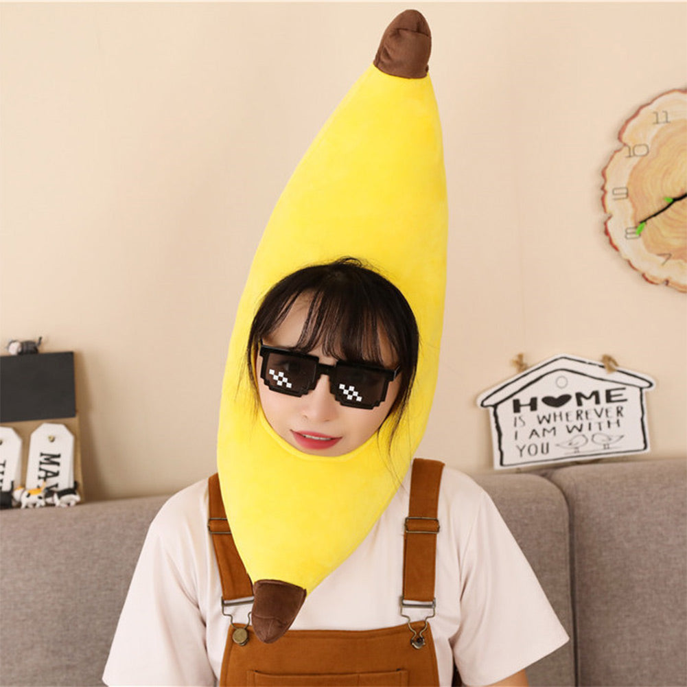 unisex Banane Kopfbedeckung Hut Mütze Halloween Karneval Kostüm Zubehör