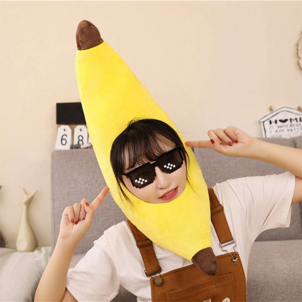 unisex Banane Kopfbedeckung Hut Mütze Halloween Karneval Kostüm Zubehör