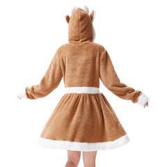 Damen Weihnachten Rentier Schlafkleid Cosplay Kostüm Weihnachtskleid